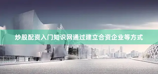 炒股配资入门知识网通过建立合资企业等方式